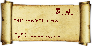 Pánczél Antal névjegykártya