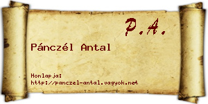 Pánczél Antal névjegykártya